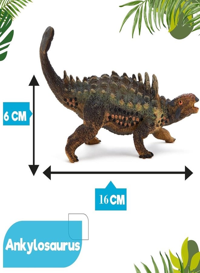 FUNFOB Dinosaur Toy Figure Width - 15cm Ankylosaurus Dinosaur Toys for Kids & Adults PVC Multicolour | Grey Spike Short Legs SML - Image 3